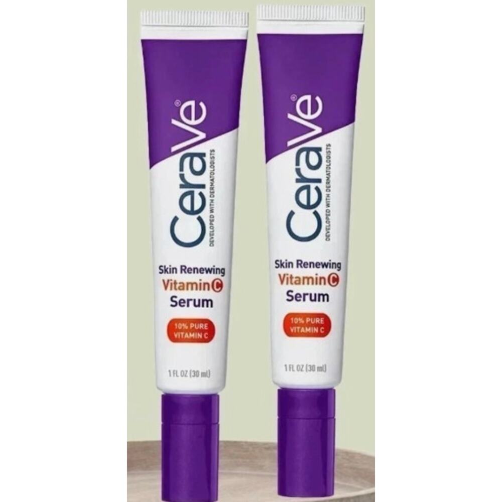 2 Pack CeraVe Vitamin C Serum Daily Use w/ Hyaluronic Skin Brightening